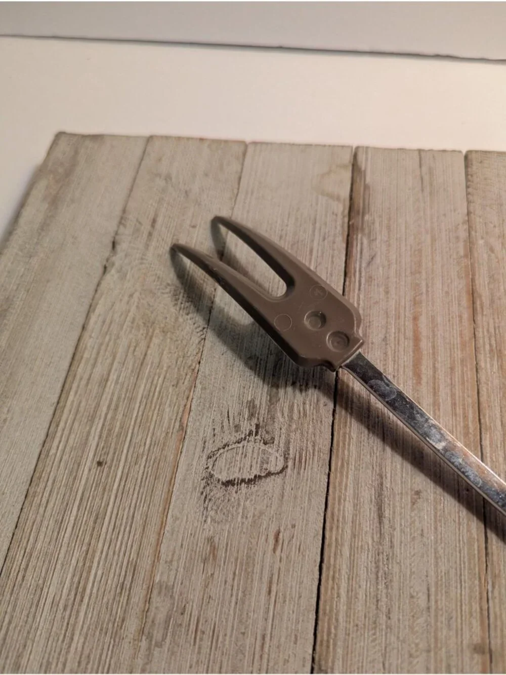 Vintage 2 Prong Brown Meat Utility Turning Fork 12